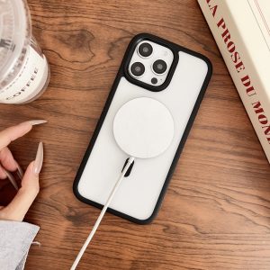 Magnetic Frosted Phone Case for iPhone – Starry Speckled Edges, Slim Fit, MagSafe Wireless Charging Compatible - Image 3