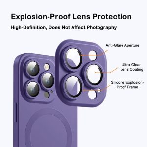 Silicone Candy Color Case with Lens Protection for iPhone Magnetic for MagSafer Charger - Image 5