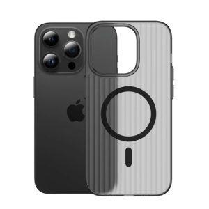 Corrugated Matte iPhone Case in black, showcasing anti-drop design.