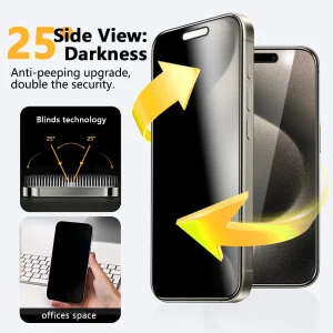 Full Cove Privacy Screen Protector Tempered Glass for iPhone[2 Pack] - Image 3