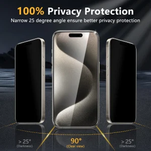 Full Cove Privacy Screen Protector Tempered Glass for iPhone[2 Pack] - Image 4