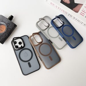 Festdo iPhone Magnetic Matte Case with Alloy Lens Stand