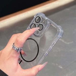Transparent Hard PC Case with Lens Screen Protectors for iPhone - Image 4