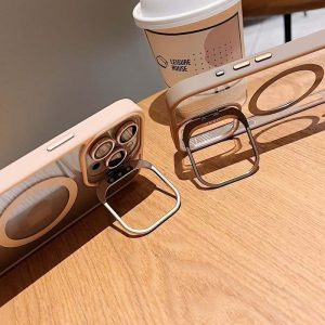 Transparent Magnetic Phone Case with Lens Stander for iPhone - Image 3