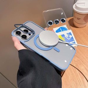 Transparent Magnetic Phone Case with Lens Stander for iPhone - Image 4